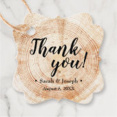 Rustieke bruiloft boom schors dank U Bedankjes Labels (Voorkant)