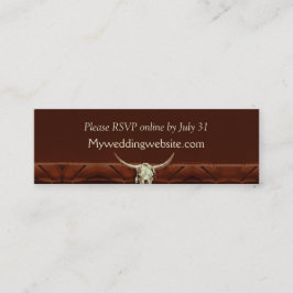 Rustieke bruiloft Bull Skull Mini Visitekaartje