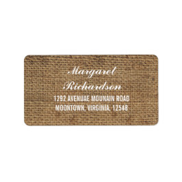 rustieke bruiloft burlap adresetiketten etiket