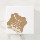 Rustieke bruiloft burlap kant dank u bedankjes labels (In situ)