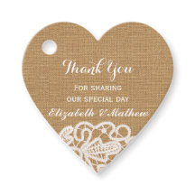 Rustieke bruiloft burlap kant dank u