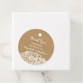 Rustieke bruiloft burlap kant dank u bedankjes labels (In situ)