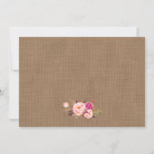Rustieke bruiloft Burlap Lights Kant Bloemen Bedan Bedankkaart (Achterkant)