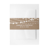 Rustieke bruiloft Burlap String Lights Uitnodigingen Wikkel (Voorkant Voorbeeld)