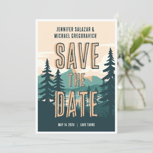 Rustieke Bruiloft Casual Save the Date Invitation Kaart (Staand voorkant)