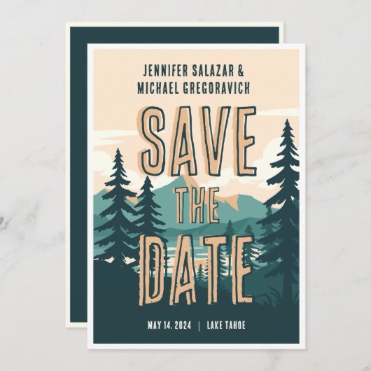 Rustieke Bruiloft Casual Save the Date Invitation Kaart (Voorkant / Achterkant)