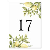 Rustieke bruiloft citroen groen tafel nummer kaart (Achterkant)