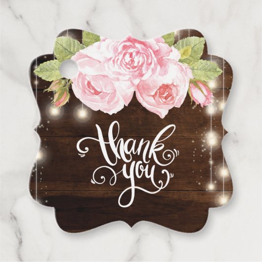 Rustieke bruiloft Dank u Bedankjes Labels (Voorkant)