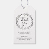 Rustieke bruiloft dank u. Eenvoudig botanisch land Cadeaulabel (Voorkant)