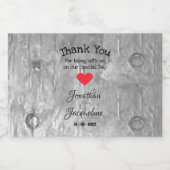 Rustieke bruiloft dank u geschenk script namen min likeurfles etiket (Enkel label)