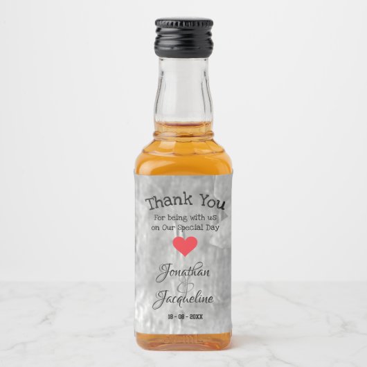 Rustieke bruiloft dank u geschenk script namen min likeurfles etiket (Voorkant)