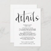 Rustieke bruiloft Details Info Kaart (Voorkant / Achterkant)