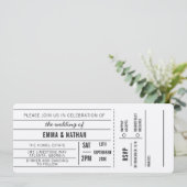 Rustieke bruiloft DIY Movie Ticket Wedding Party R Kaart (Staand voorkant)
