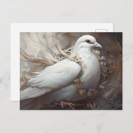  rustieke bruiloft duif briefkaart (Voorkant / Achterkant)