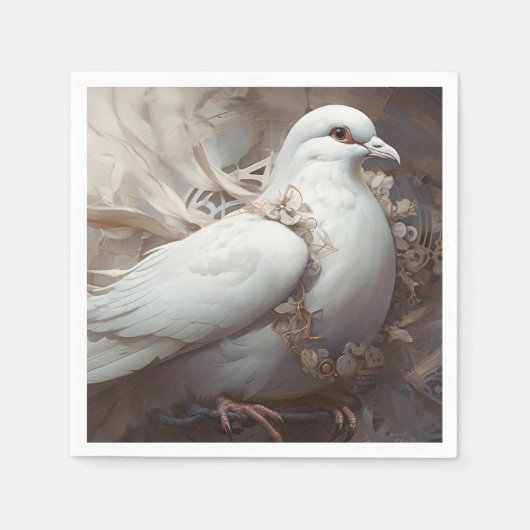 rustieke bruiloft duif servet (Voorkant)