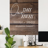 Rustieke bruiloft een dag weg repetitie diner poster (Thuiskantoor)