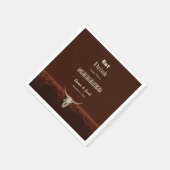 Rustieke bruiloft Eet Drink Getrouwd Bull Skull Se Servet (Hoek)