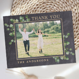 Rustieke bruiloft Eucalyptus Greenery Foto Dank u Briefkaart