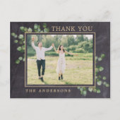 Rustieke bruiloft Eucalyptus Greenery Foto Dank u Briefkaart (Voorkant)