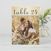  rustieke bruiloft foto tafel nummer kaart (Staand voorkant)