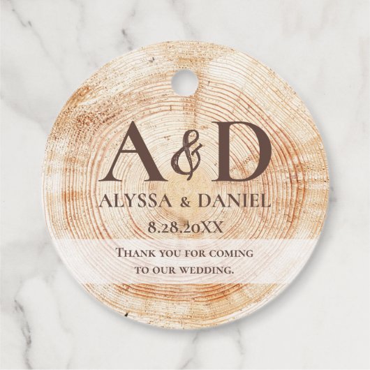 Rustieke bruiloft gepersonaliseerd monogram bedankjes labels (Achterkant)