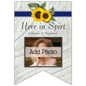 Rustieke bruiloft gouden zonnebloem blauw grijs ho vlaggetjes (Tweede vlag)