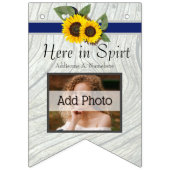 Rustieke bruiloft gouden zonnebloem blauw grijs ho vlaggetjes (Eerste vlag)