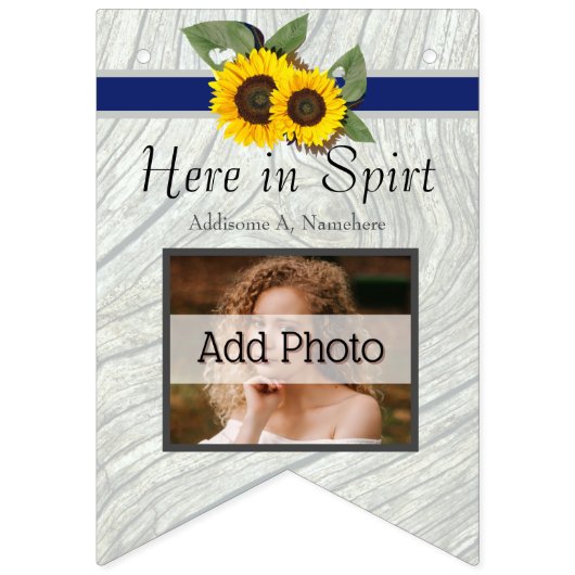 Rustieke bruiloft gouden zonnebloem blauw grijs ho vlaggetjes (Derde vlag)