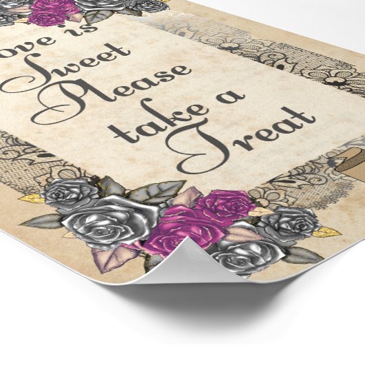 Rustieke bruiloft gunst teken poster (Hoek)