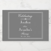 Rustieke bruiloft gunsten Namen Modern Chic Grey M Likeurfles Etiket (Enkel label)