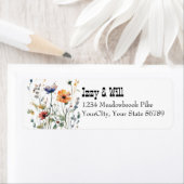 Rustieke Bruiloft Herfst Wildbloemen Retouradres Etiket (Insitu)