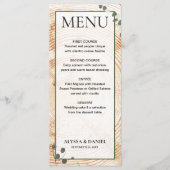 Rustieke bruiloft hout boom schors met eucalyptus menu (Voorkant)