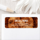 Rustieke bruiloft hout boom slice retour adres etiket (Insitu)