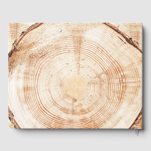 Rustieke Bruiloft Hout Graan boom schors Custom Gastenboek (Achterkant)