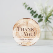 Rustieke Bruiloft Hout Graan Custom Foto Dank u Kaart (Staand voorkant)