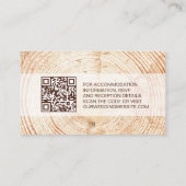 Rustieke Bruiloft Hout Graan Details QR code Custo Informatiekaartje (Achterkant)