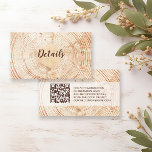 Rustieke Bruiloft Hout Graan Details QR code Custo Informatiekaartje<br><div class="desc">Stel het podium voor uw rustieke bruiloft en deel moeiteloos alle belangrijke gegevens met onze Rustieke bruiloft Wood Grain Details QR Code Sjabloon. Met deze aanpasbare bijsluiter kunt u uw gasten eenvoudig toegang bieden tot uw trouwwebsite en informatie met behulp van een handige QR-code. Ontworpen met de charme van natuur...</div>