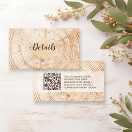 Rustieke Bruiloft Hout Graan Details QR code Custo Informatiekaartje