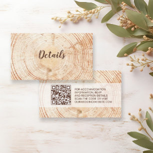 Rustieke Bruiloft Hout Graan Details QR code Custo Informatiekaartje