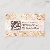 Rustieke Bruiloft Hout Graan Details QR code Custo Visitekaartje (Achterkant)