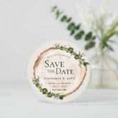 Rustieke bruiloft Hout Groen Foliage Aangepaste QR Kaart (Staand voorkant)