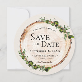 Rustieke bruiloft Hout Groen Foliage Aangepaste QR Kaart