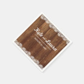 Rustieke bruiloft hout kant servet (Hoek)