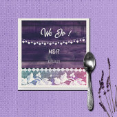 Rustieke bruiloft - hout, kant, touwharten servet