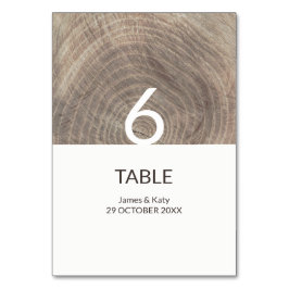 Rustieke bruiloft hout textuur tafel nummer kaart