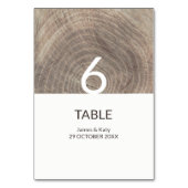 Rustieke bruiloft hout textuur tafel nummer kaart (Voorkant)