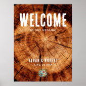 Rustieke Bruiloft  Hout Welkom op onze bruiloft Poster (Voorkant)