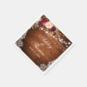 Rustieke bruiloft houten lichten bloemenkant servet (Hoek)