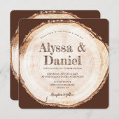 Rustieke Bruiloft Houten Schors Textuur Aangepast Kaart (Voorkant / Achterkant)