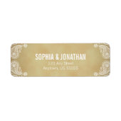 Rustieke bruiloft Ik Hand getrokken Paisley retour Etiket (Voorkant)